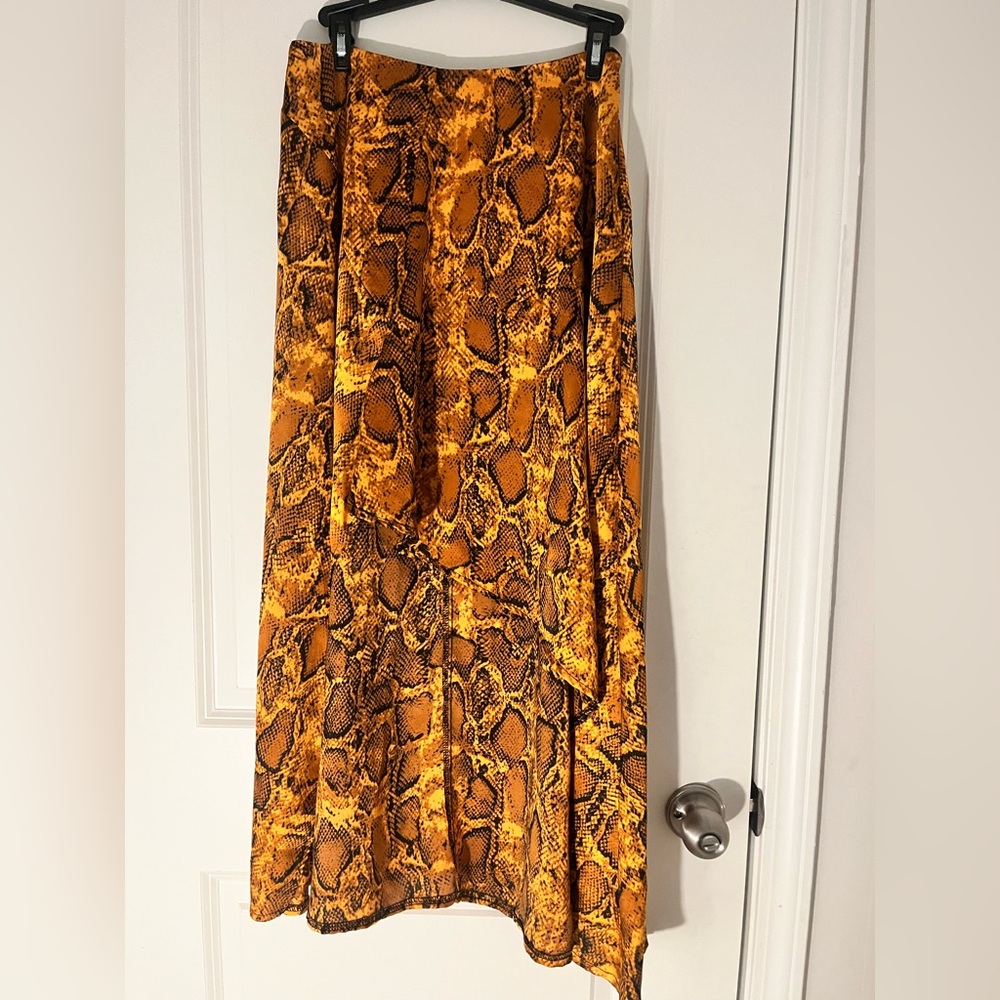 Missguided Brown Tan Asymmetrical Wrap Maxi Skirt